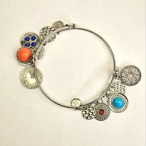 Graziano Silvertone Bangle Charm Bracelet